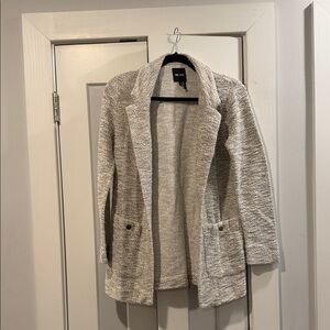NIC+ZOE Cozy Open-Front Heathered Gray Blazer